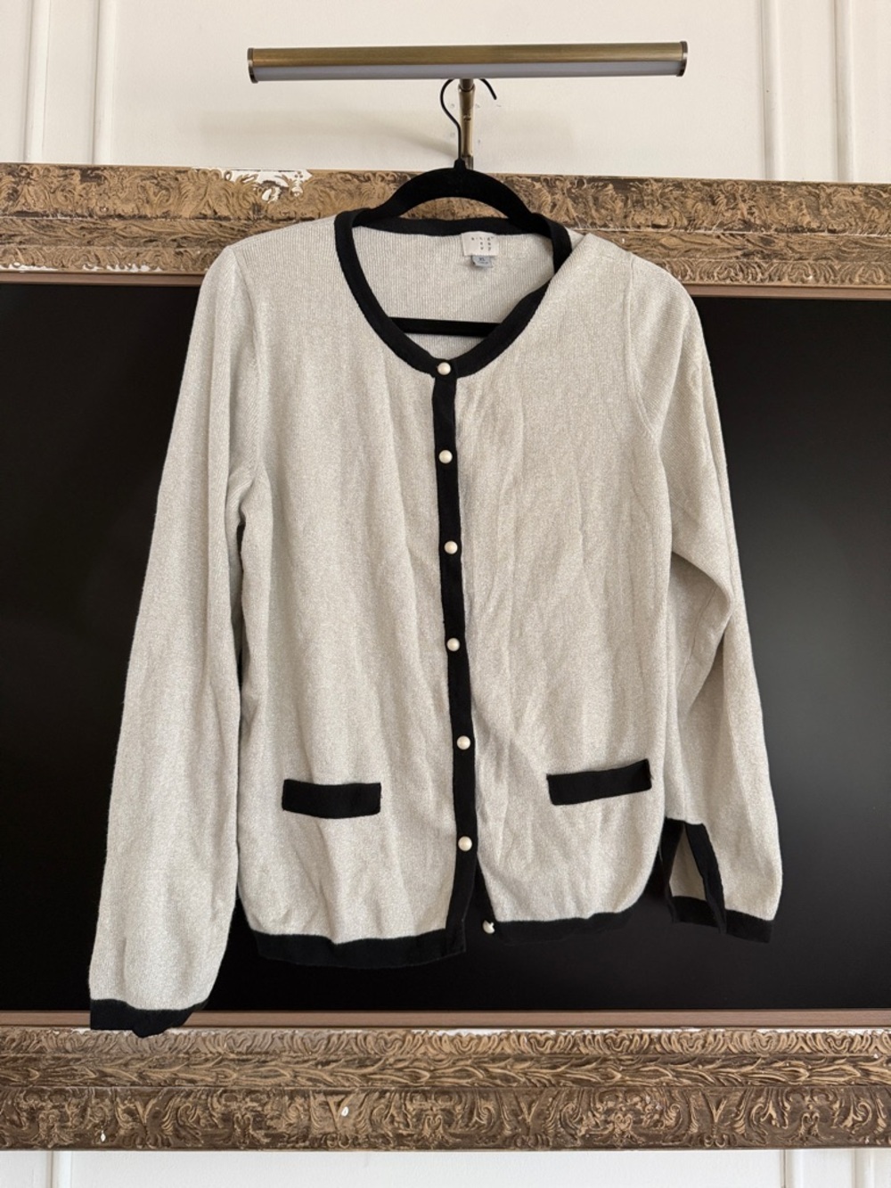 a new day Cream Cardigan with Black Trim